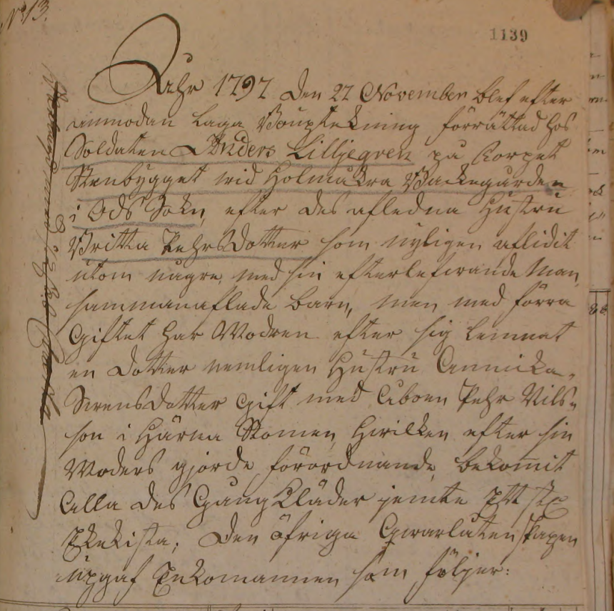 Britta Jonsdotters boupptäckning 1797 i Stenbygget, Od (Bild från www.arkivdigital.se)